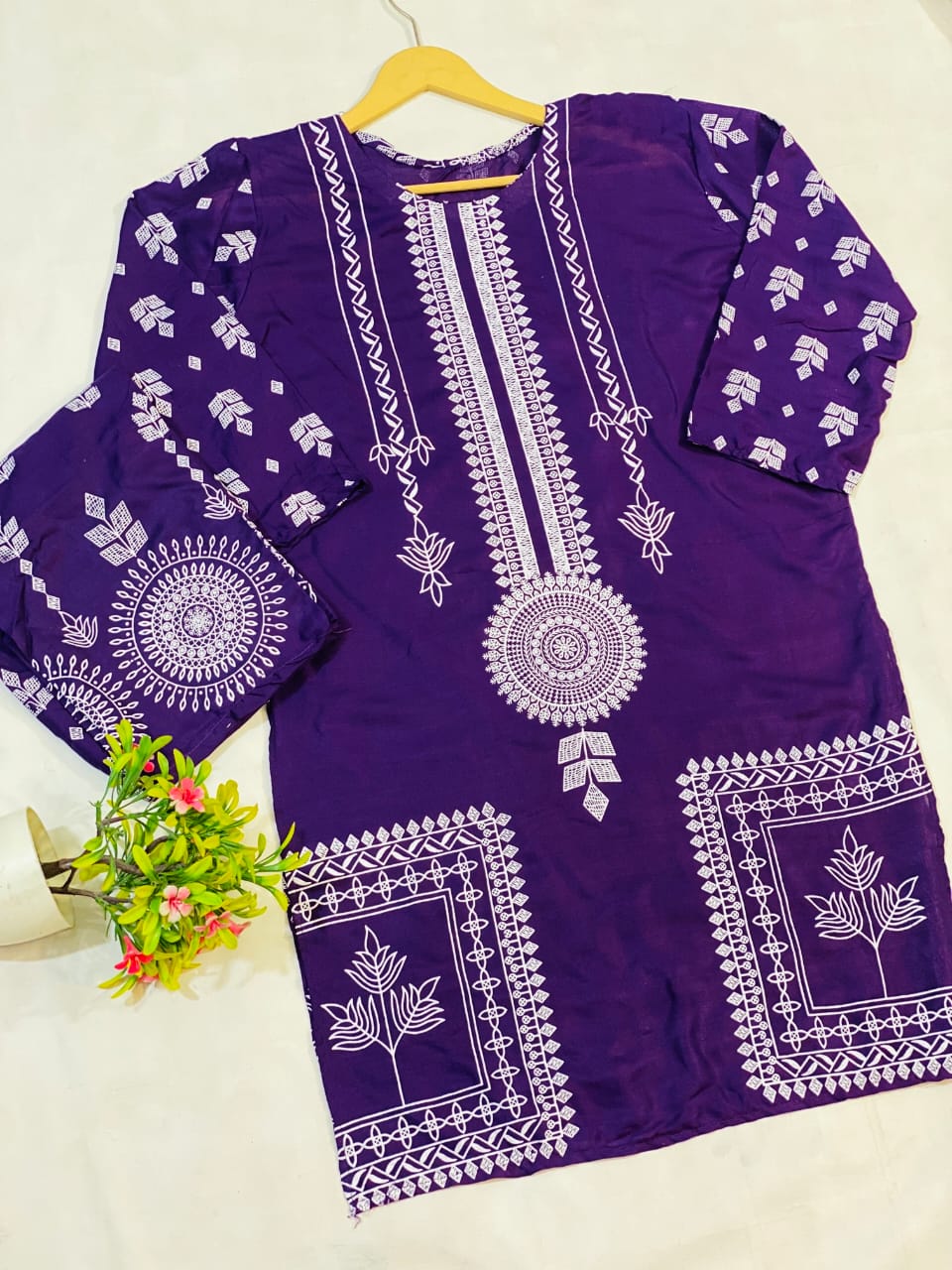 2 Pcs Women's Stitched 3D Printed Suit